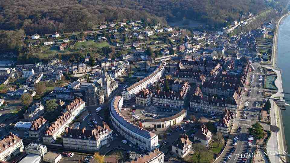 vue, aerienne, de, caudebec
